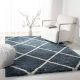 Modern Blue Shaggy Living Mat